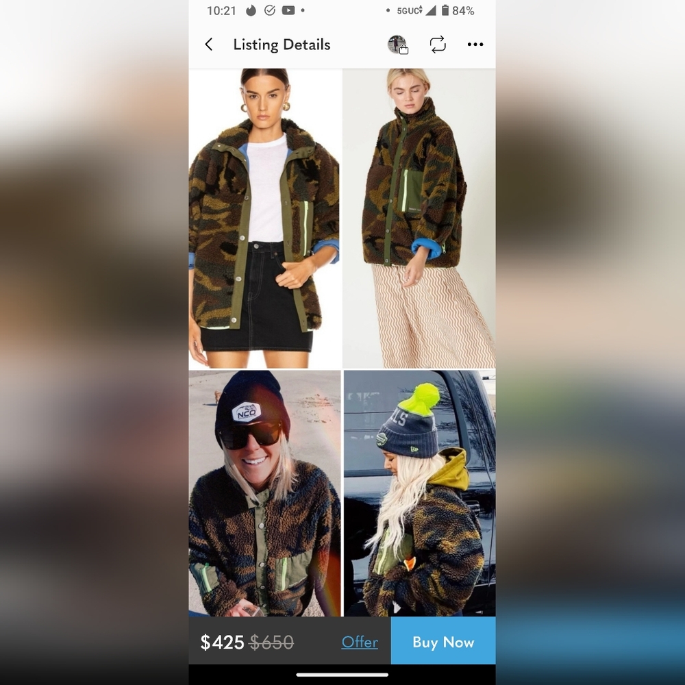 Sandy Liang Camouflage Sherpa Jacket